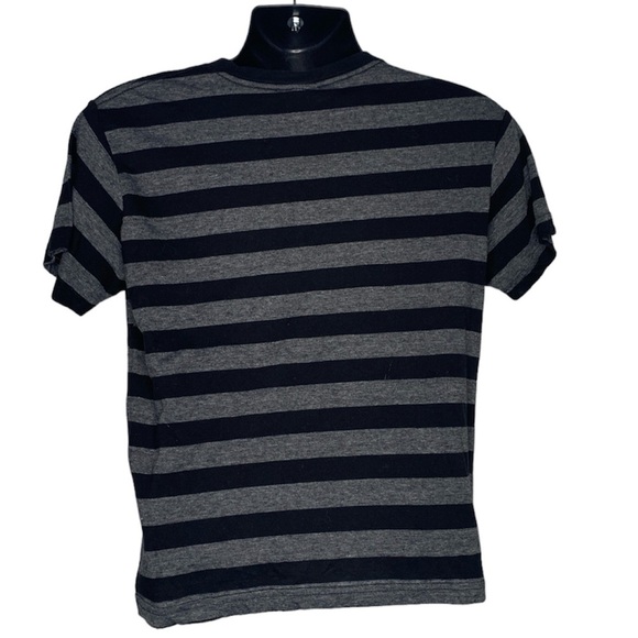 Canyon River Blues Classic Striped Shallow V-Neck Tee (Size:L, Color:Black/Gray) - Picture 2 of 4